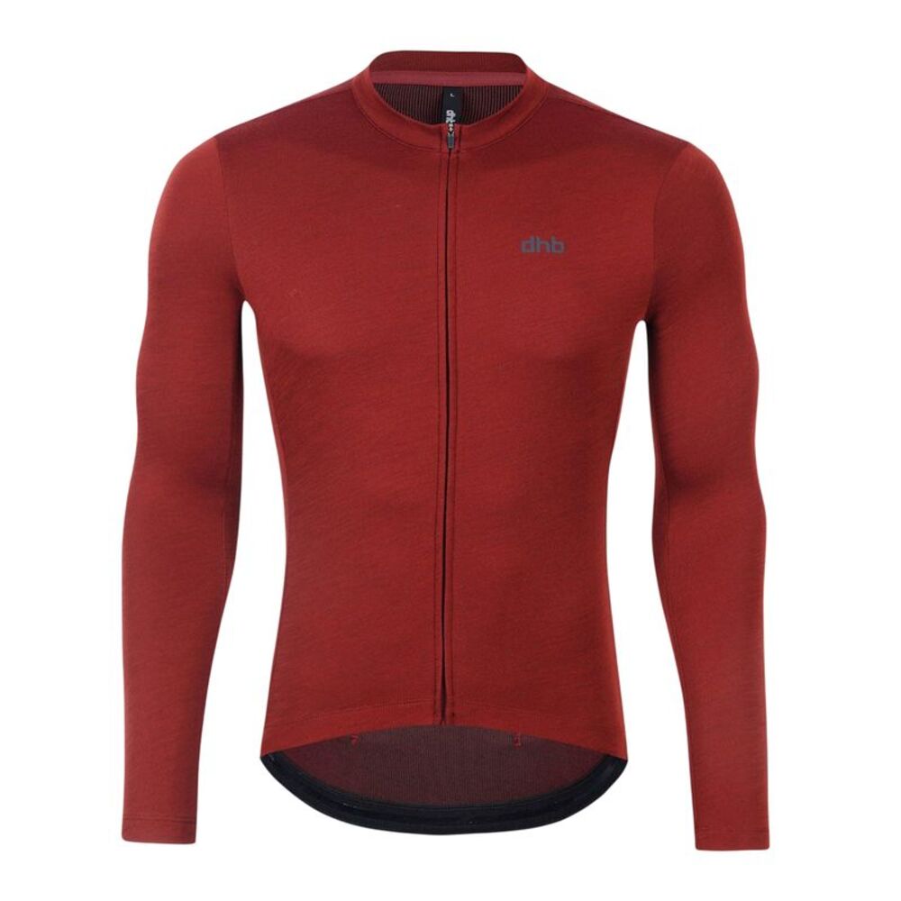 dhb Mens Aeron 2.0 Merino Wool Long-Sleeved Cycling Jersey / Fired Brick